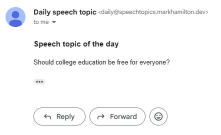 Email from speechtopics